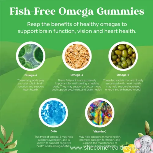 Kids Omega DHA Gummies for Brain and Eye Health